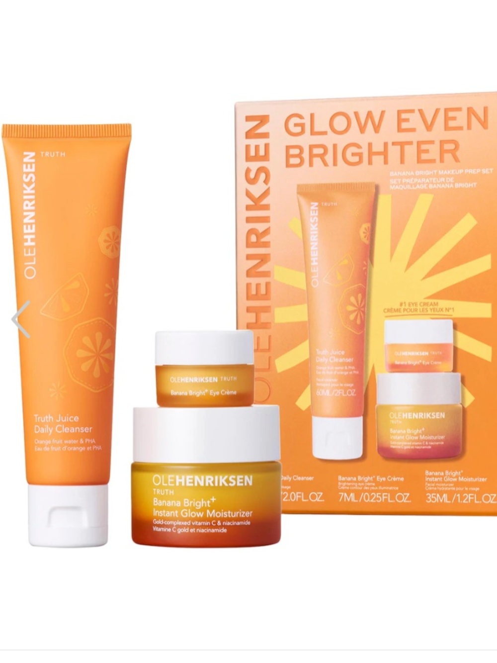 OLEHENRIKSEN Glow Even Brighter Banana Bright Makeup Prep Set
